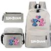 3 Piece School Backpack Set for Students Large Capacity Oxford Cloth Schoolbag with Shoulder Strap and Pencil Case