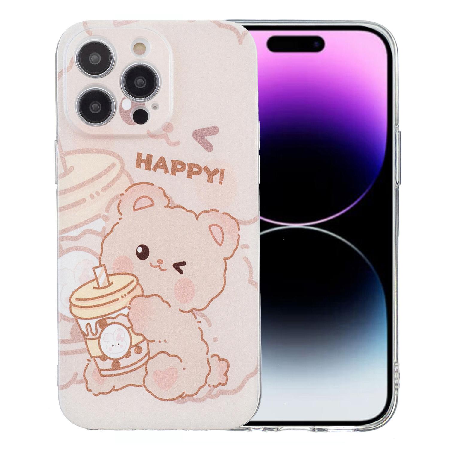 

For iPhone 14 Pro Max Case Pattern Printing TPU Slim Phone Cover Bear