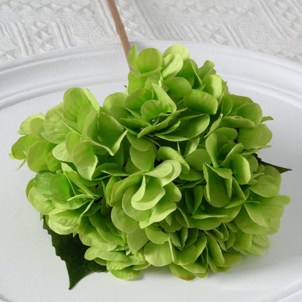 Wedding Garden 45CM Artificial Hydrangea Colorful With Leaves Fake Silk Flowers Realistic Blue Flower Bouquet