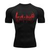 2D printed T-shirt men's summer two-piece sportswear running T-shirt elastic quick-drying sports top sports fitness shirt men's