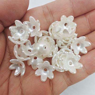Collana con texture Bracciale Creazione di gioielli Ciondolo ABS Perle finte Farfalla Fiore Perline sciolte Fai da te Perle bianche