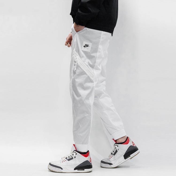Nike Air Spliced Windproof Elastic Cuff Woven Pants Men Bottoms White DA0241-100