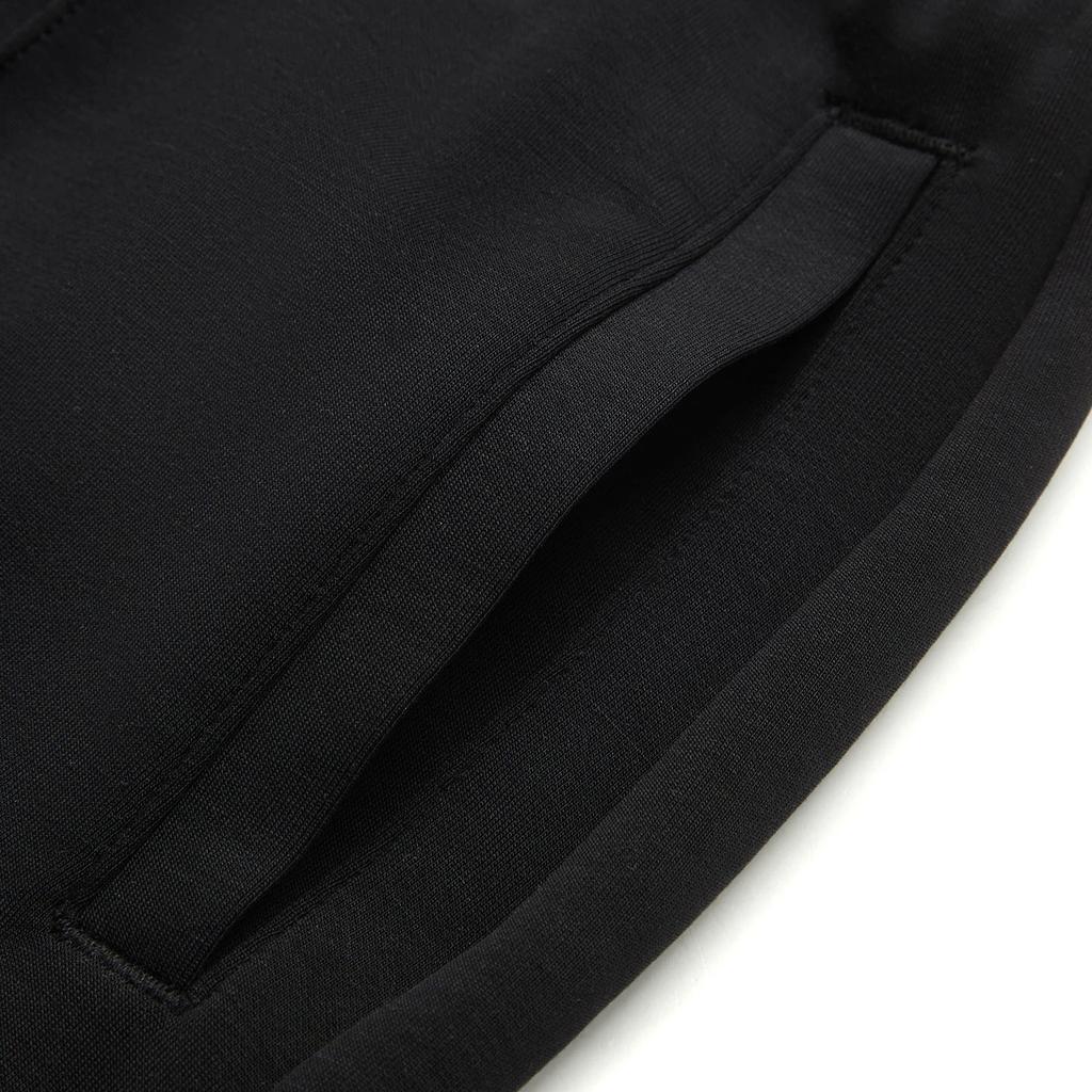 Li Ning Sports Lifestyle Series Solid Color Mid Waist Drawstring Loose Straight Casual Shorts Women Shorts Black AKSU224-3