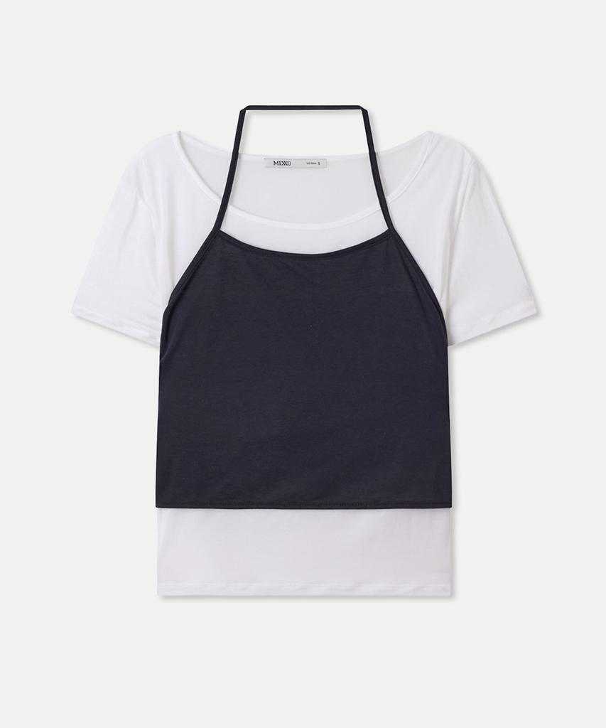 MIXXO Tie Halter Layered T-Shirt_Miwhwg539A