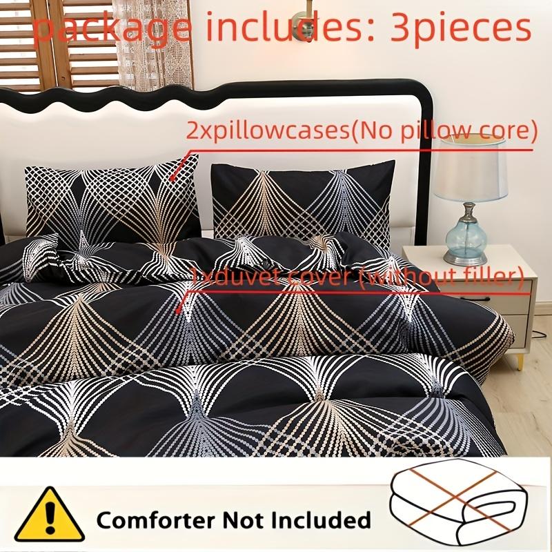 [Polyester Quilt Set] 3pcs Polyester Printed Floral Soft Skin-Friendly Quilt Cover Three-Piece Set Christmas Gift