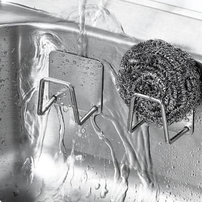1/3PC Kitchen Stainless Steel Sink Sponges Holder Self Adhesive Drain Drying Rack Kitchen Wall Hooks Accessories Storage Racks