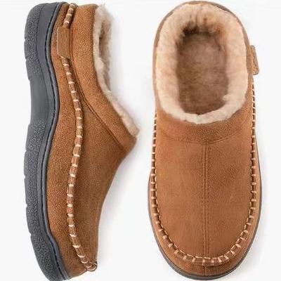 Pantofole da Uomo Inverno Interno Calde Scarpe da Casa Camoscio Cucito Pantofola Casual Esterno