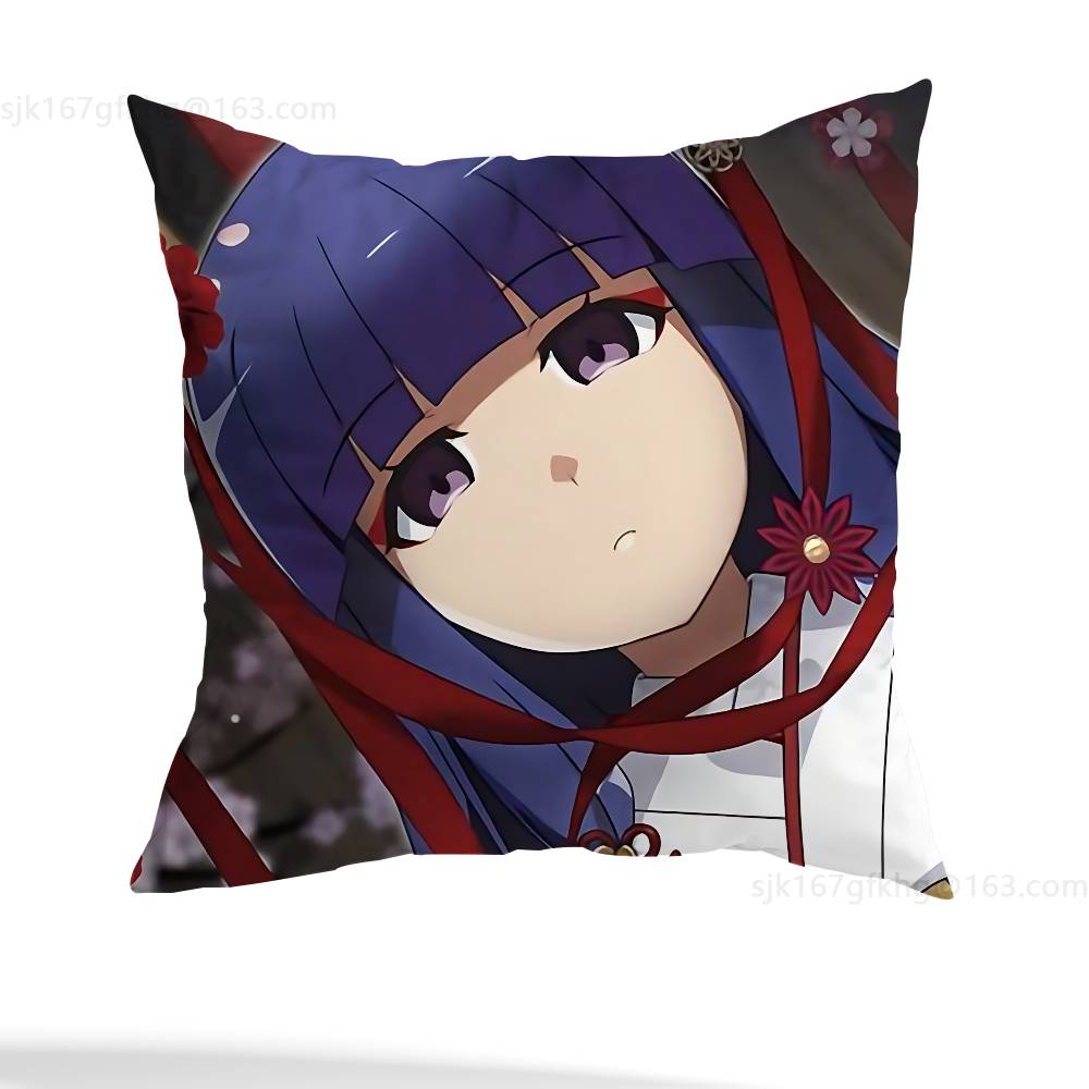 Anime Higurashi  Pillow Case Square Double-Sided Printing Short Plush Sofa Cushion Cover Bedroom Bedside Pillow