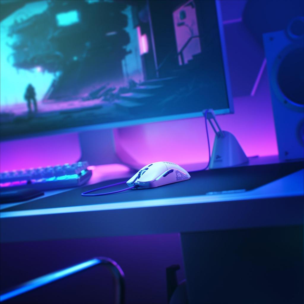 Glorious Model O Gaming Mouse, White, RGB, 6 Programmable Buttons, USB Wired, Lightweight, Official Japanese Product (67g)