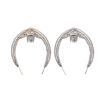 Women Headband Pearls Studded Blingbling Crystal Detail for Evening Dinner Dress Stylish Outfits Wedding Accessories