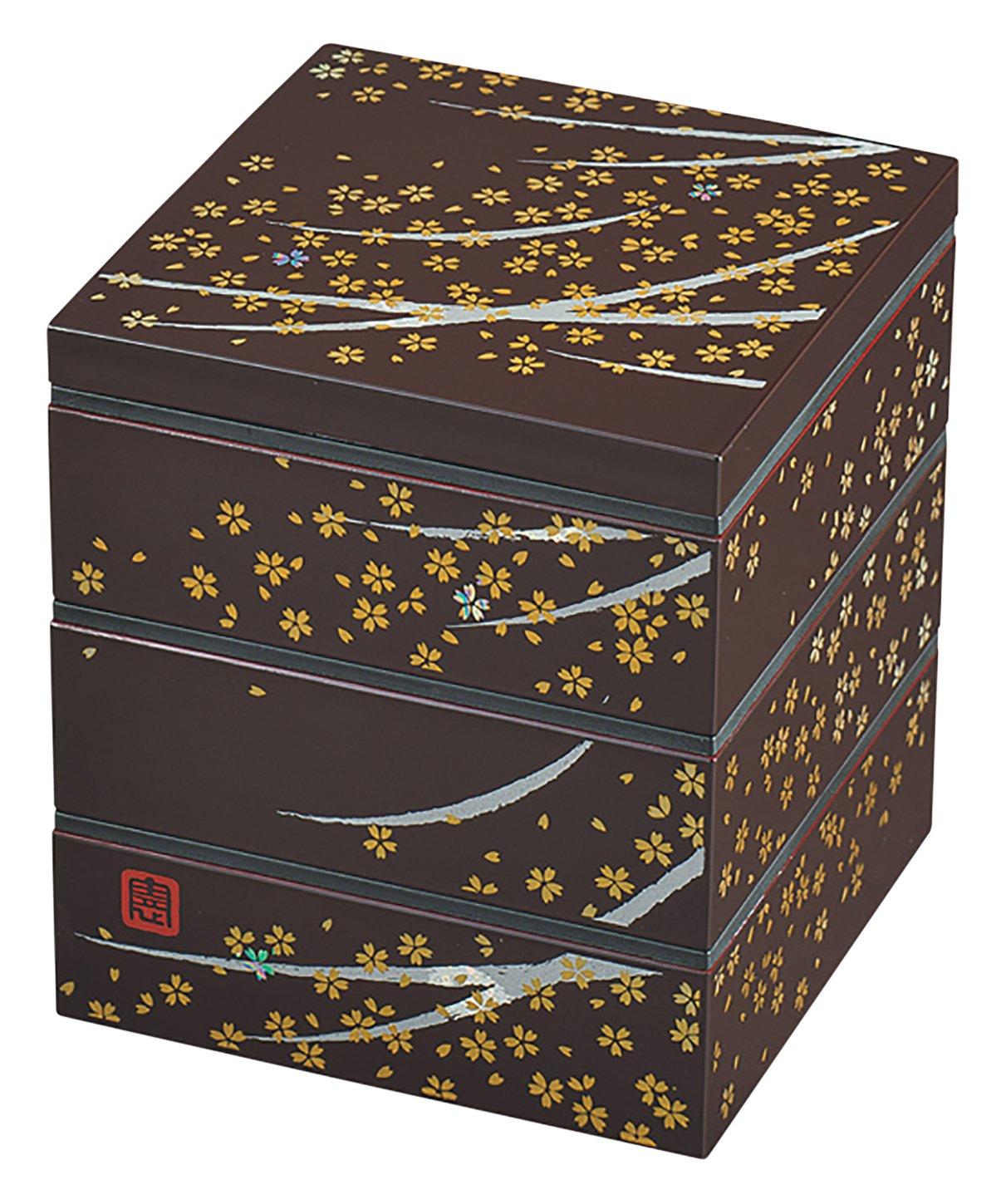 

Яманака Лак Харука Квадратная коробка Тамукэ Трехъярусная 5.0 (с Tupperware) M16220-2