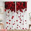 2pcs,2D plane printing Print Curtains Hearts and Roses Polyester Woven (without rod) All Seasons for Living Room, Bedroom & Home