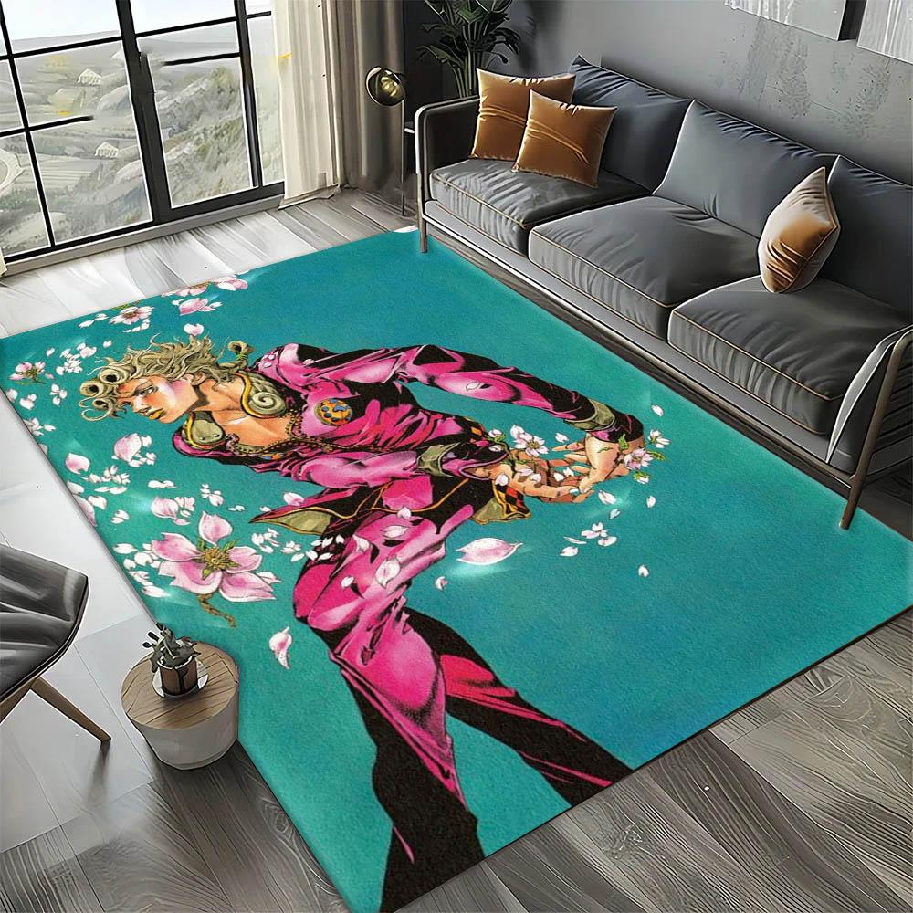 Cartoon J-JoJo B-Bizarre Anime Adventure Carpet Rug Art for Room Decor Home Bedroom Sofa Gift Kids Area Rug Non-slip Floor Mat