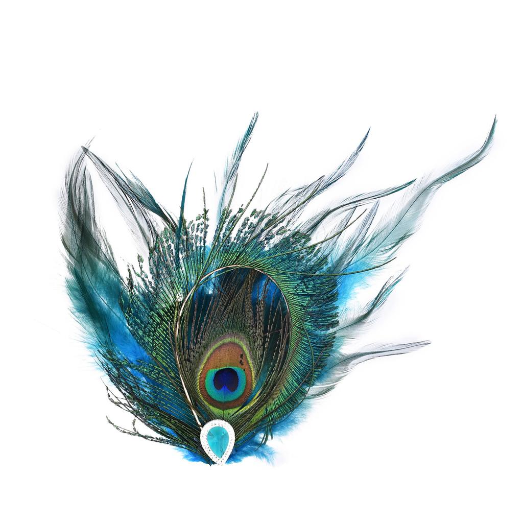 Elegant Peacock Feathery Hair Clip Vintage Inspired Peacock Feathered Hairpin Stylish Hairpin for Bridal Attire
