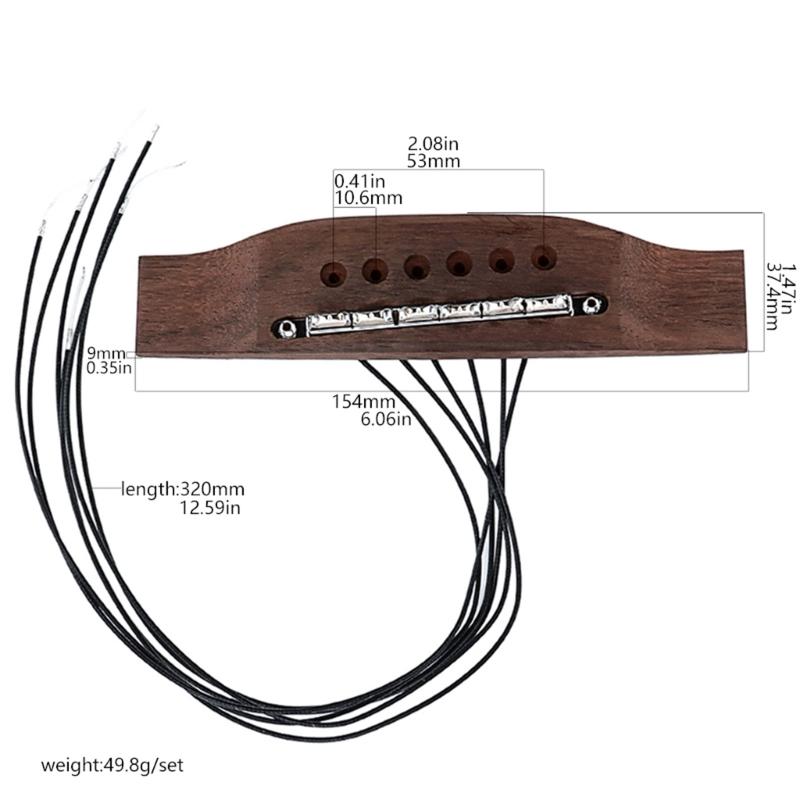 Palisander Akustikgitarren-Tonabnehmer für 6-saitige Instrumente mit E-Gitarren-ähnlicher Körnigkeit Hochleistungs-Tonabnehmer