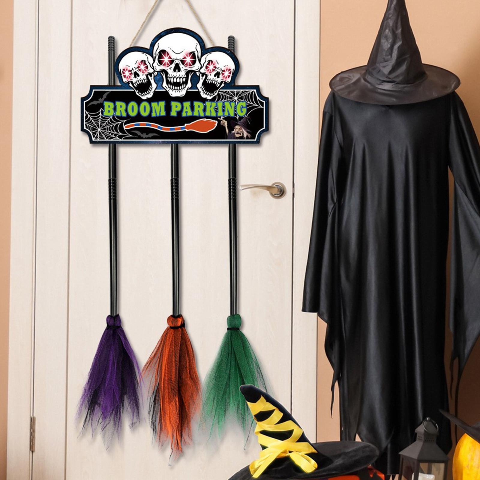 

Halloween Witch Parking Space Parking Sign Hanging Festival Decoration Wooden Pendant. One Size