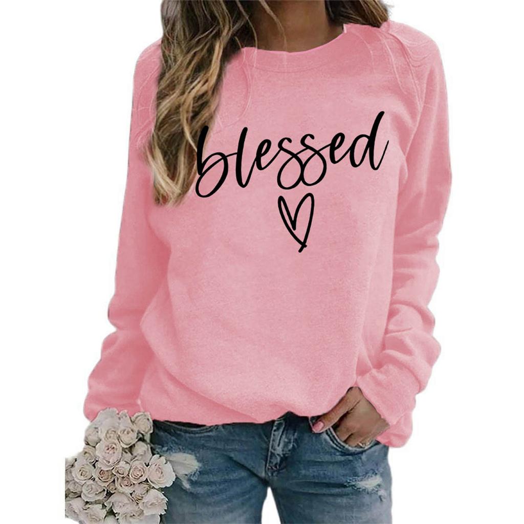 Women's Fashionable Casual Long Sleeve Printed Pullover Sweatshirt