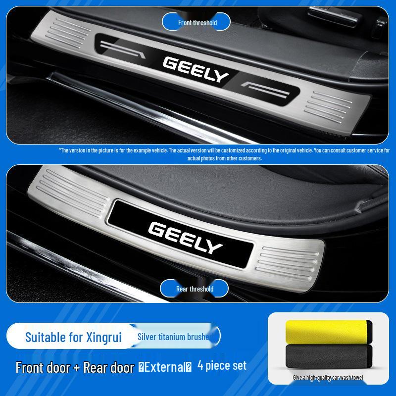 Stainless Steel Welcome Pedal Protection Threshold Strip for Geely Xingrui L Models