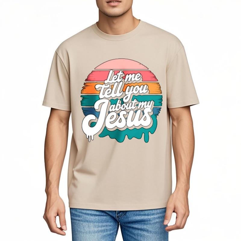 Tshirts For Unisex Workout For Unisex Oneck T Shirt Black Let Me Tell You About My Jesus Stylish Unisex Tops Summer Tshirt Basic Tee
