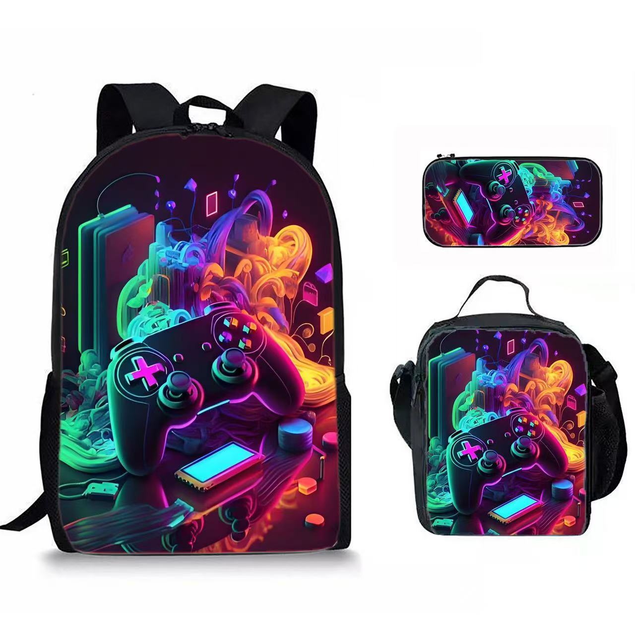 Rugzak Set Met Lunchtas, Etui, Licht En Duurzaam, Basisschool En Middelbare School Leerling Schooltas, Schoolseizoen Reis- En Vrijetijdstas three-piece set