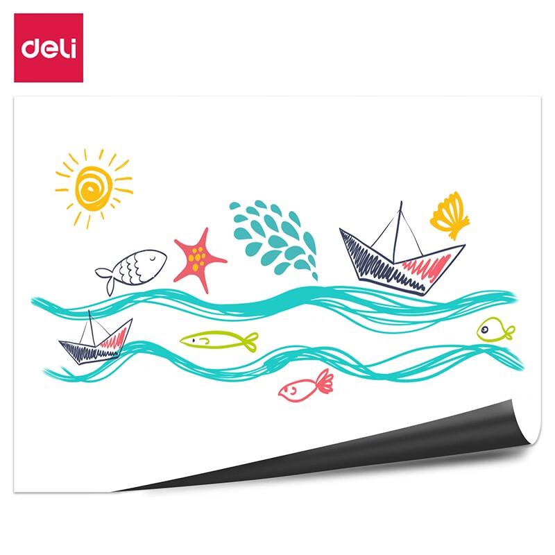 Deli 90x120cm Magnetic Self-Adhesive Whiteboard Wall Sticker