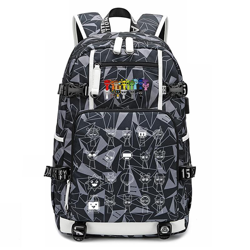 Student Schoolbag Creative Game Music Box Cartoon Weekly Printing Lace Lightweight Spine Backpack