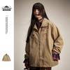 STAFFPICK Unisex Retro Washed Workwear Stand Collar Motorcycle Jacket W99