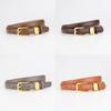 Genuine Leather Womens Slim Waist Belt With Alloy Buckle For Casual And Office Looks