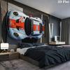 Gulf Racing Art Wall tapestry, aesthetic printed fabric blanket, suitable for bedroom, living room, and home decor.