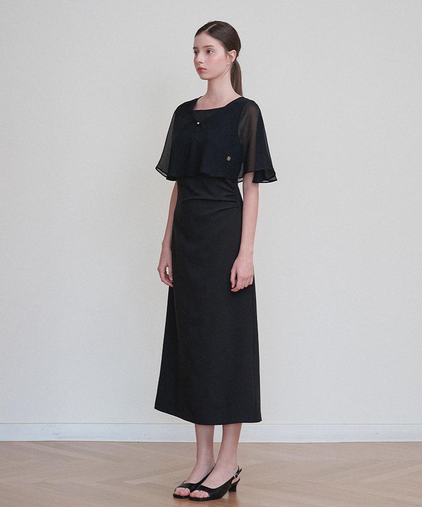Micene Elodie Bustier Dress-Cape Set