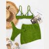 Neckholder-String, dreiteiliger Bikini-Badeanzug für Damen, Bademode, weibliche Badende, Baden, Schwimmen, Badeanzug, Strandmode