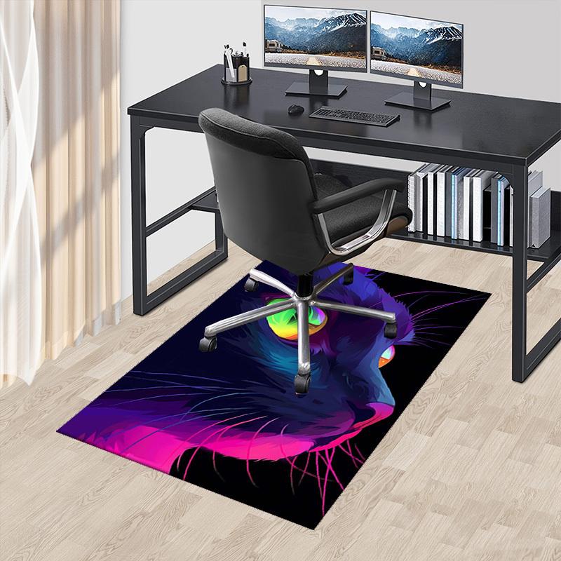 

1pc Neon Cat Office Chair Mat - Festival Gift, Non-Slip Carpet for Home and Office Decor, Suitable for Gaming Room, Living Room, Bedroom, Seasonal Uni 60cm by 90cm
