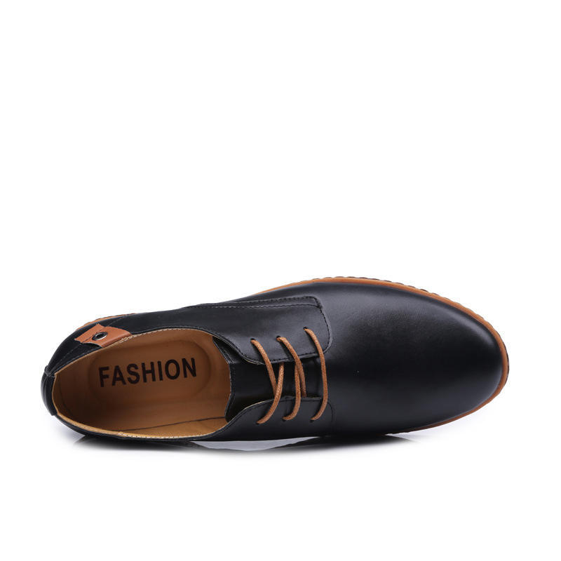 Fashion 2025 Men Must Have Basic Shoes Low Top Black Brown Blue Men Oxford PU Leather Shoes Comfortable Men Office Dress Shoes Big Size