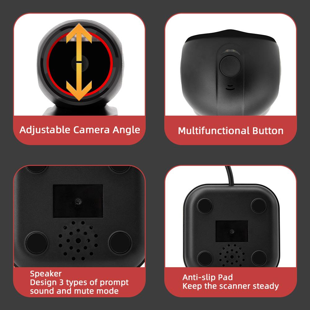 1D 2D QR Desktop Wired Barcode Scanner High Speed  Platform Hands Free Automatic Sense Reader USB Port Plug&Play