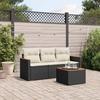 VidaXL Garden Lounge Set with Cushions 4 Pcs, Patio Sofas, Patio Furniture Set, Outdoor Furniture, Black 3258164