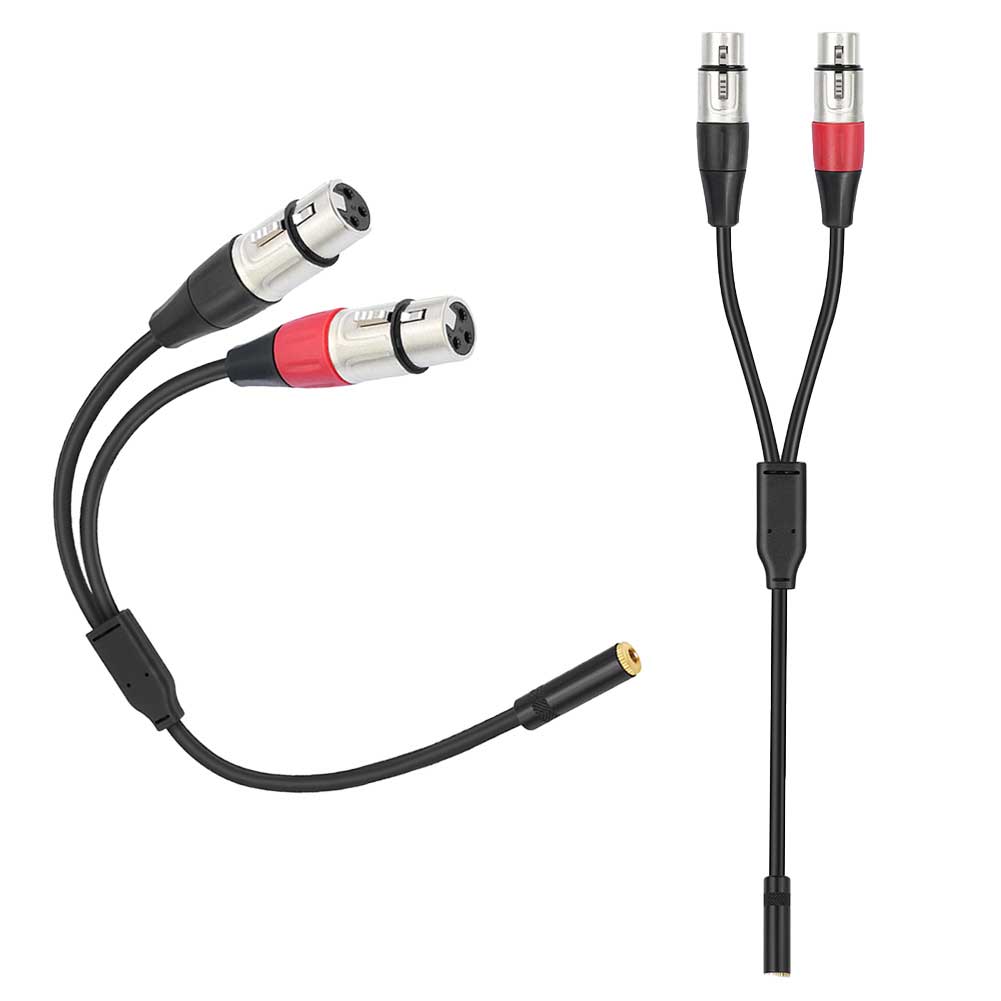 3.5mm 1/8 To XLR Microphone Cable 1/8 Inch To Dual XLR Male Stereo Cable for Stereo Mic To L & R Audio Track