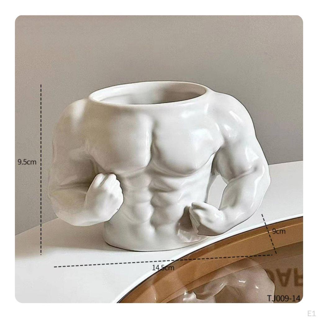 Muscle Man Planter Creative Design Desktop Pot Conversation Piece BodyShaped Flower for Desk,