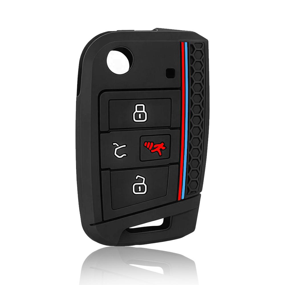Новый силиконовый чехол-брелок для ключа автомобиля для Volkswagen Golf GTI Alltrack Golf R Sportswagen Polo Skoda Tiguan Atlas e-Golf Jetta