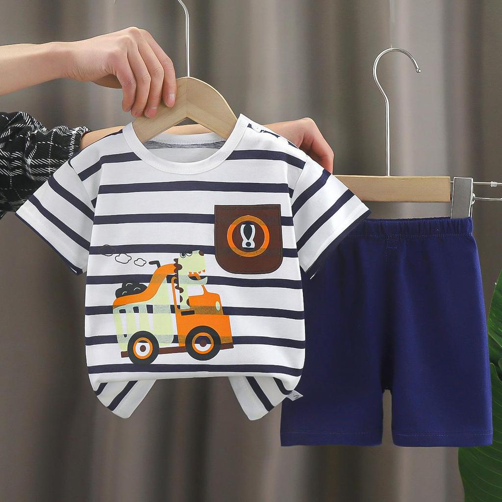 Ubrania dla dzieci Zestawy dla dzieci Chłopcy Dziewczęta T-shirty Szorty 2 sztuki Lato Bawełna Krótki Rękaw Ubrania dla dzieci Maluch Garnitur