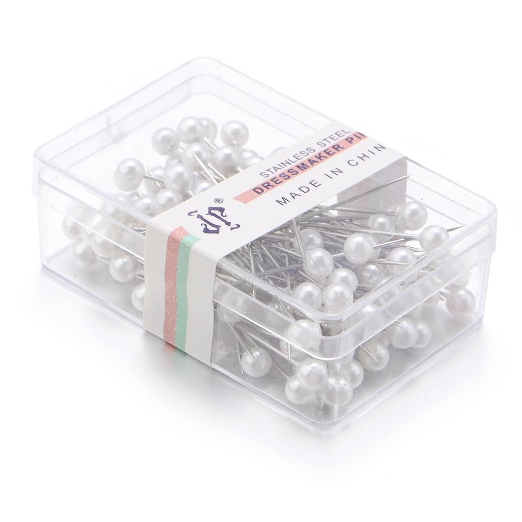 100Pcs Color Ball Head Pins Stainless Steel Pearl Big Head Sewing Pins for Clothing Positioning Supplies Sewing Supplies Tools