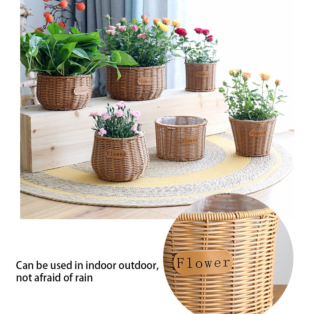 Woven er Basket Rattan Braided Succulent Storage Garden Plant Pot Manual Fruit Organizer Wedding Party Ornaments