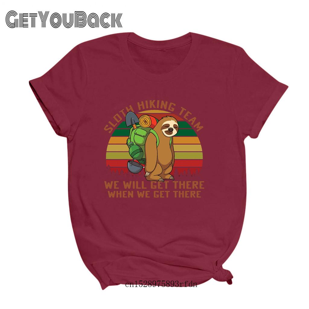 Sloth Hiking Team Funny Women Tricou Fata Harajuku anii 90 AnimalTops Tee Haine pentru femei, Drop Ship