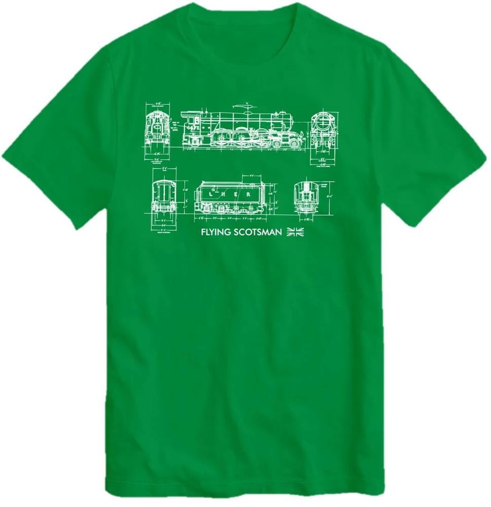 Flying ScotsUnisex TShirt British Steam Locomotive Train Lovers Retro Top Tee Dia S