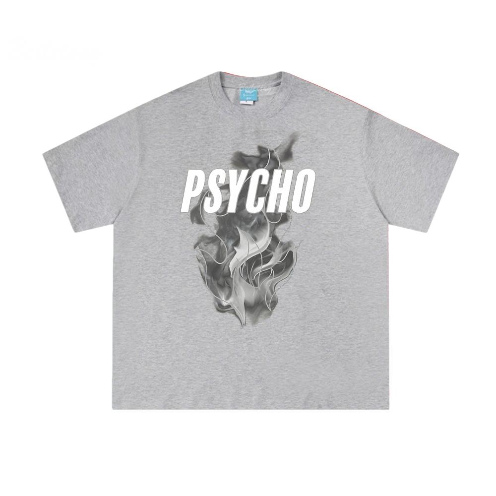 Psycho Grey Reflective Tee Dave Print T-Shirt Harajuku 100% Cotton Comfortable Female/Male Tees