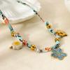 Jelly Fish Cloth Wrap Scarf Chain Necklace Starfish Blue Bead Necklace  Male