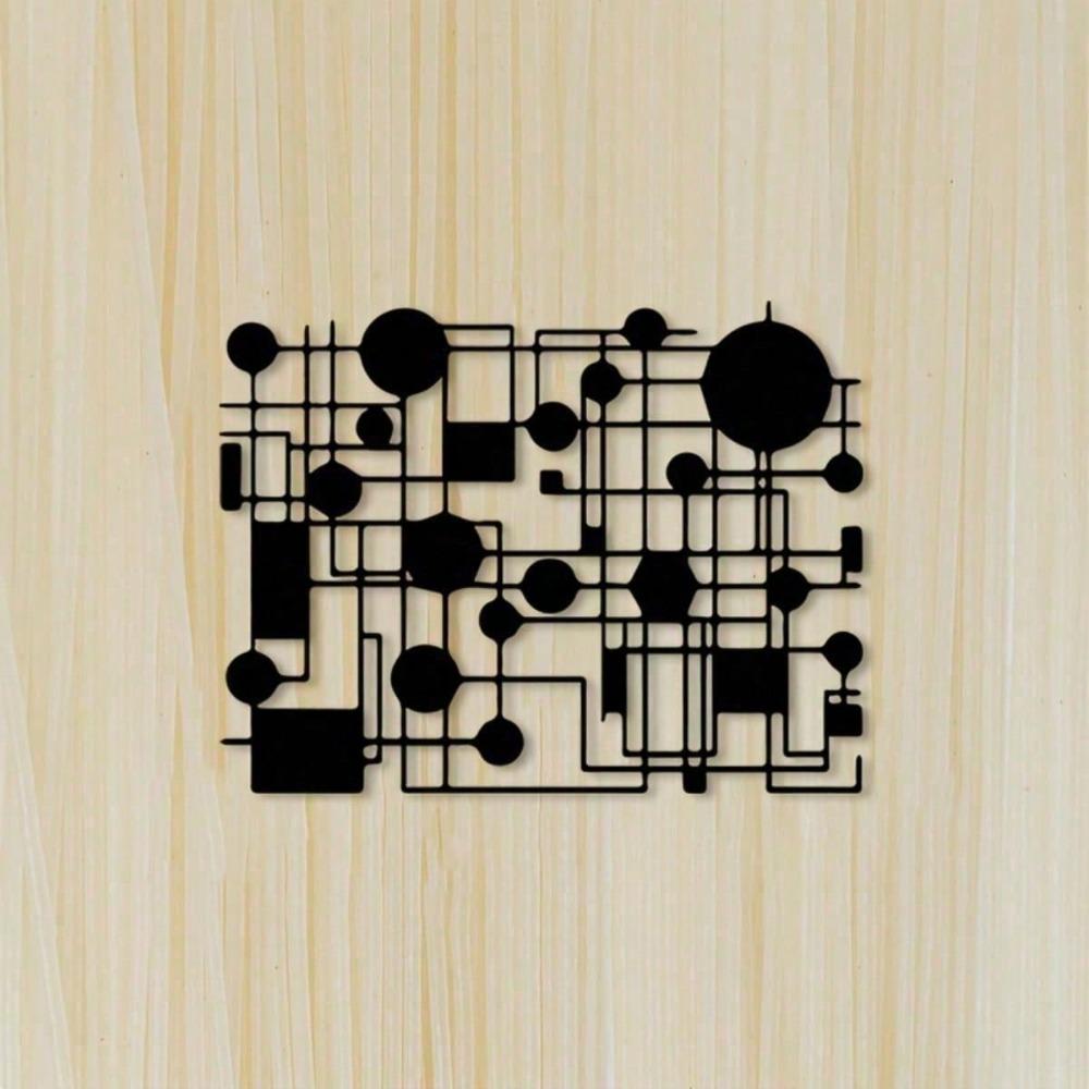 Modern Black Geometric Metal Wall Decor for Indoor Outdoor Use
