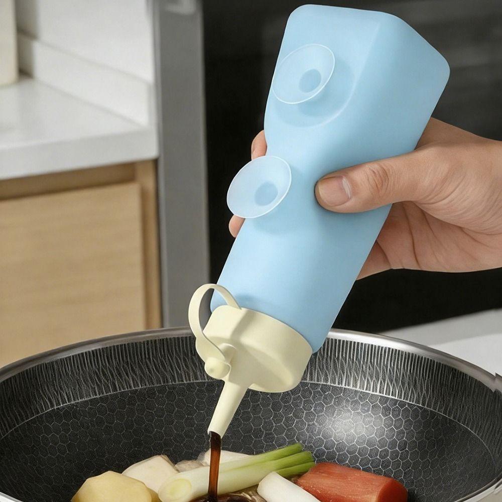 Transparent Sauce Dispenser Leakproof Design Silicone Split Bottle  Kitchen Use