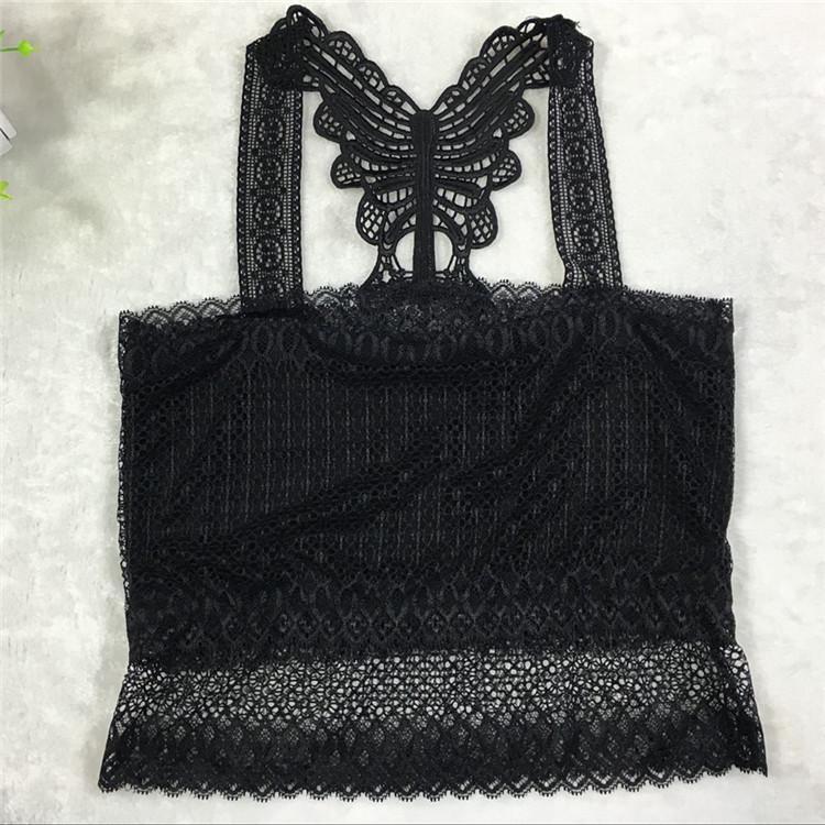 

Ночной клуб мода бабочка сзади полый кружевной жаккардовый нимфетки дышащий жилет One Size чёрный