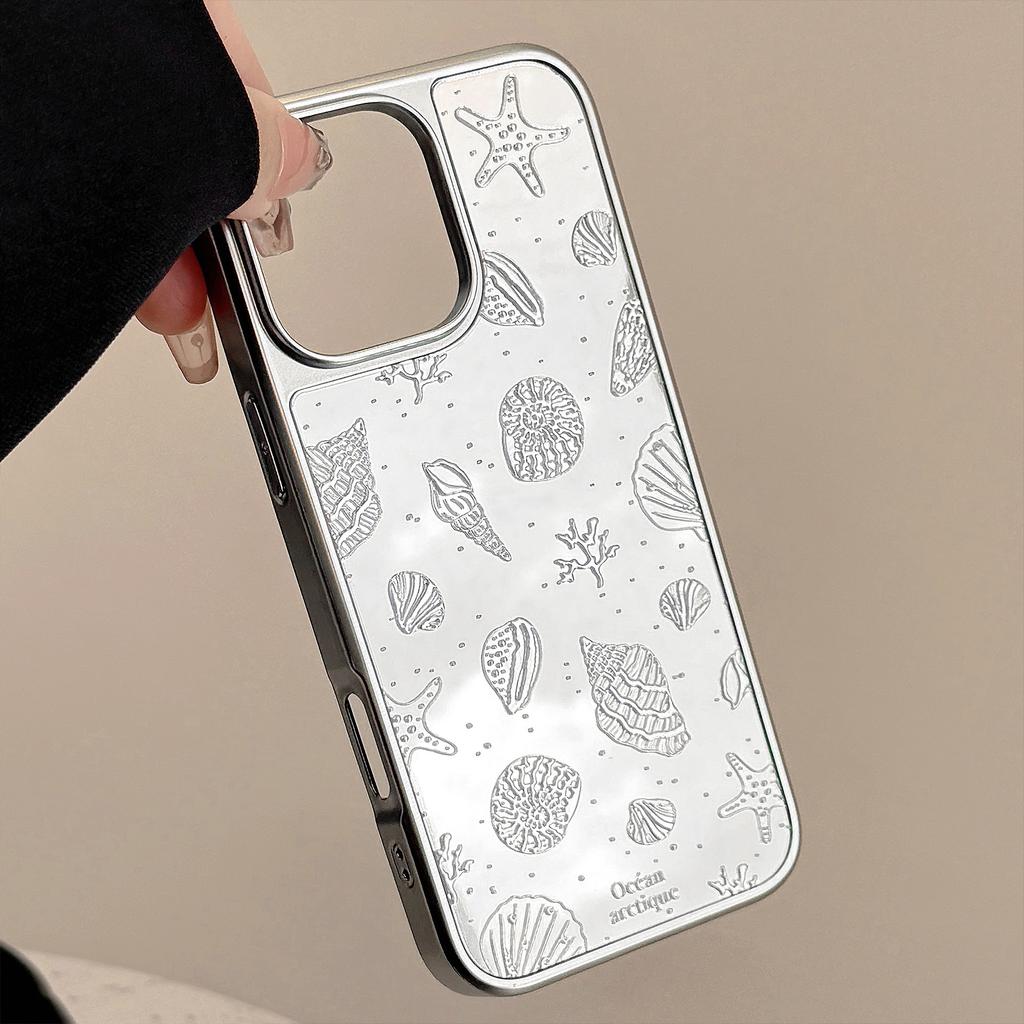 Gilded Electroplating Suitable for Apple 16promax Mobile Phone Case Iphone15 Starfish Shell 13 Mirror High End 12 Hard