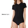 Surfing Bikini Solid Color Zipper One-piece High Waist Sexy Bathing Suit Beachwear